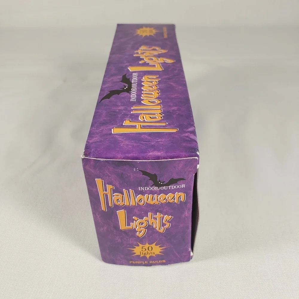 Halloween String Lights Purple Bulbs Indoor/Outdoor 50 Lights 12' Lighted Length